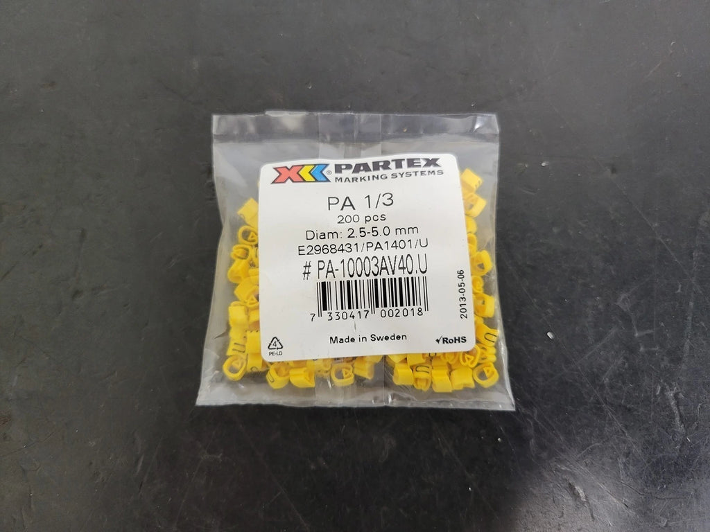 PARTEX PA 1/3 Character U Cable Marker PA-10003AV40.U (200 pcs)