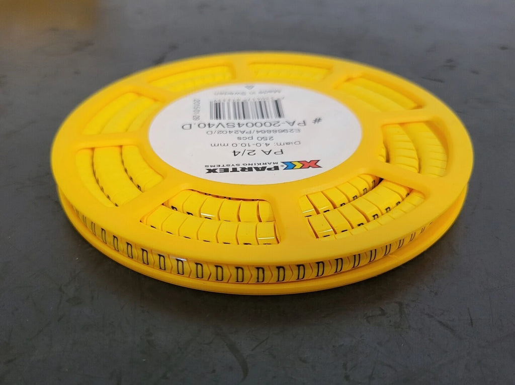 PARTEX PA 2/4 Character D Cable Marker PA-20004SV40.D