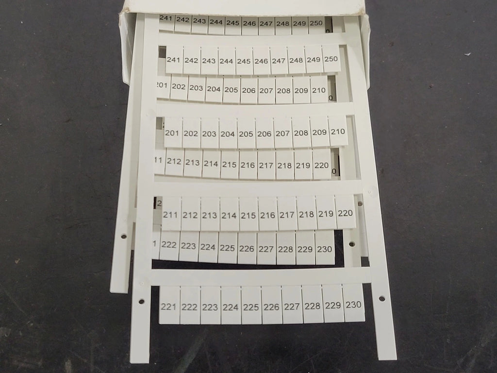 ALLEN-BRADLEY Terminal Block Snap-In Individual Marker Card 1493-MS6X12H201-250 (Box of 5)