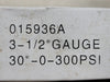 3-1/2 in. Pressure Gauge 30"-0-300 psi