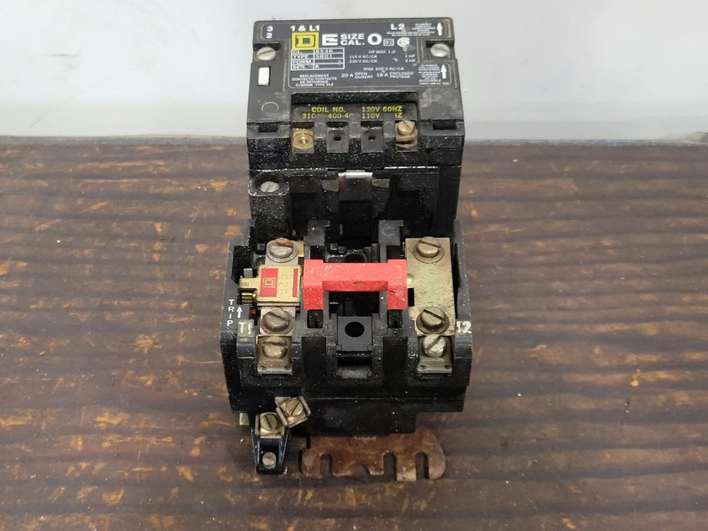 SQUARE D 2 hp, NEMA Size 0, 110/120 VAC Coil Non-Reversing Starter 8536SBO1V02