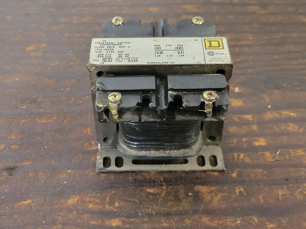 SQUARE D 50 VA Control Transformer, 600/575/550 pri. volts, 110/115/120 sec. v 9070 K50D5