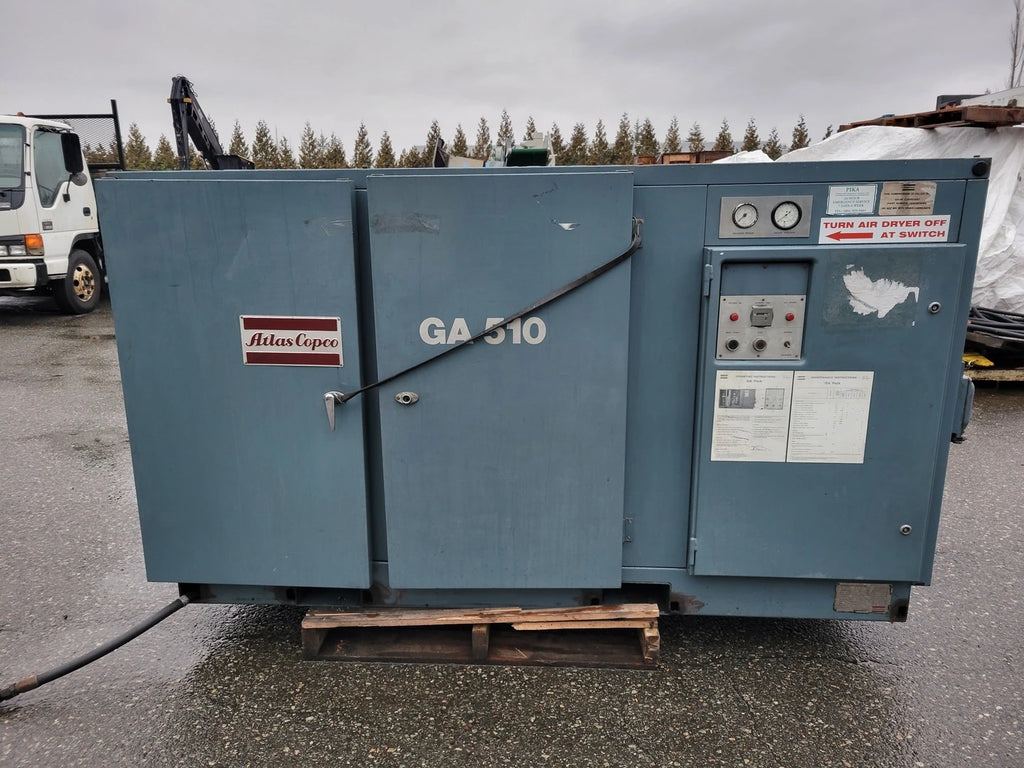 ATLAS COPCO 50 hp, 145 PSI Rotary Screw Compressor w/ Air Dryer GA 510
