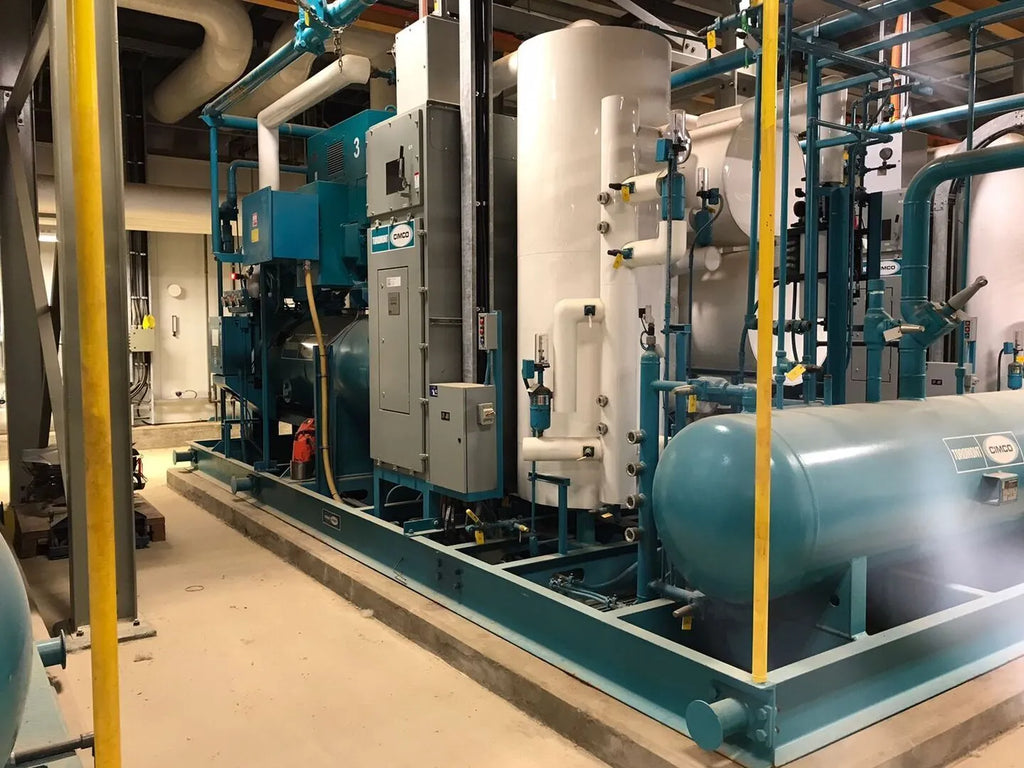 FRICK 800 hp, 2347 CFM Rotary Screw Compressor and Aircooled Condenser Package 