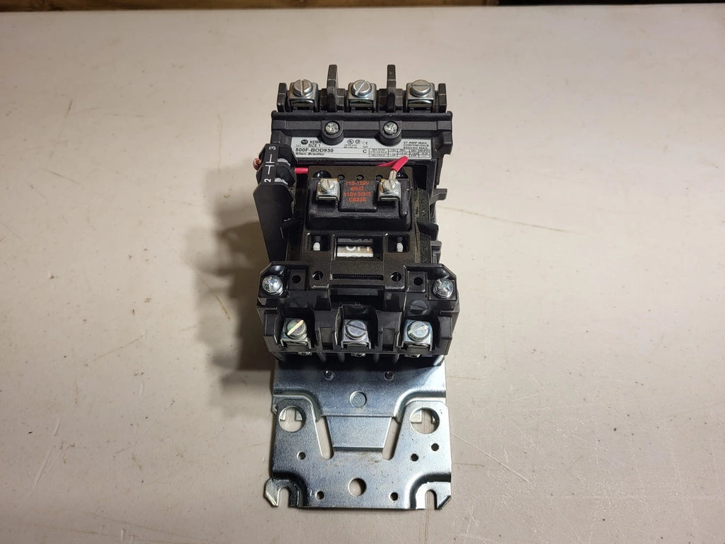 ALLEN-BRADLEY 27 Amp, 3 Pole, NEMA1, 110/120 VAC Coil Base Contactor 500F-BOD930