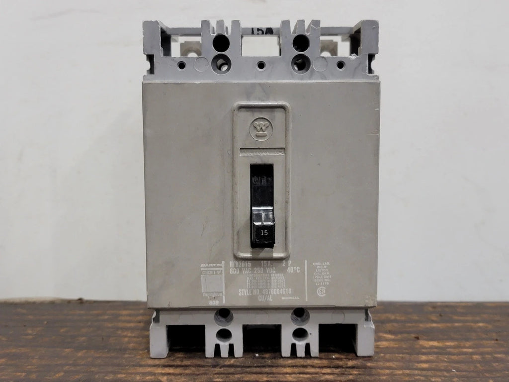 WESTINGHOUSE 15 Amp 2 Pole Circuit Breaker HFB2015