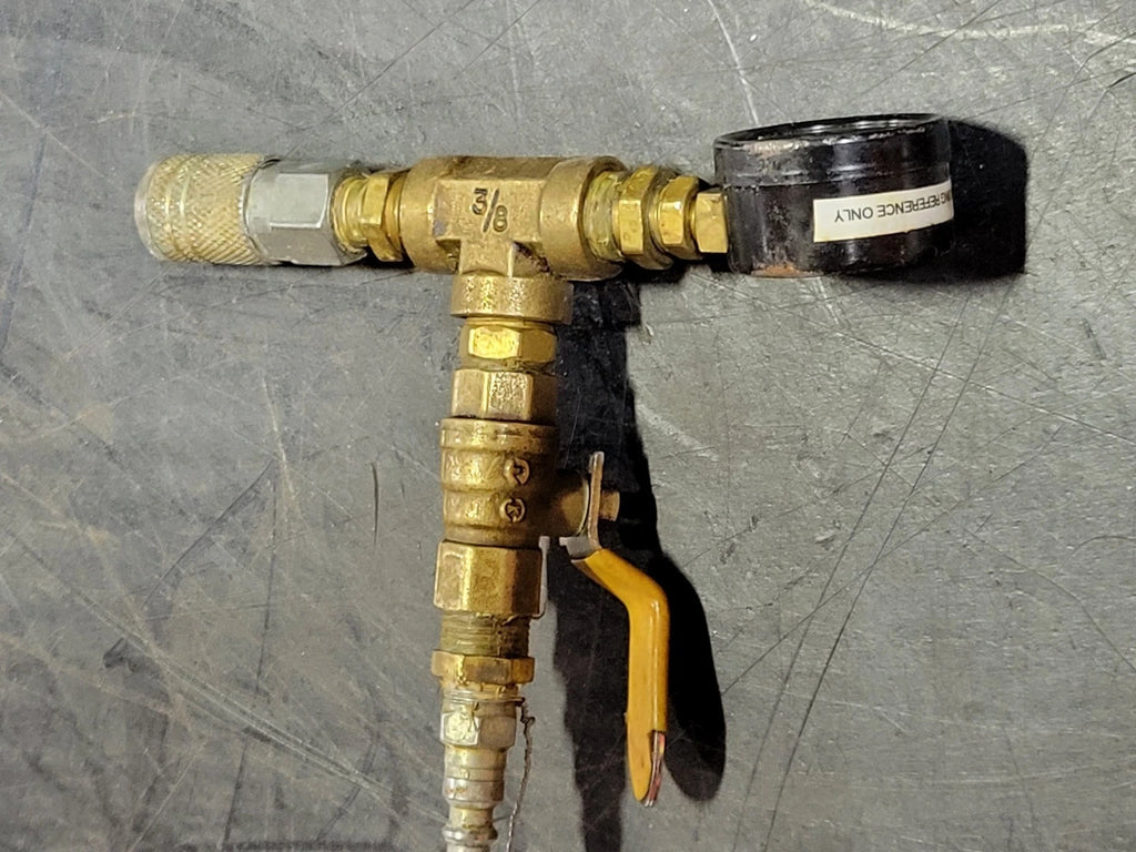 3/8" Ball Valve and Pressure Gauge w/ Tee NPT Female 