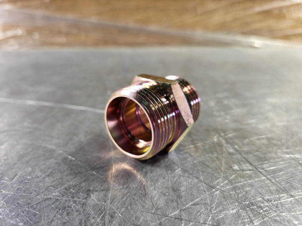 BOSCH HYDRAULIC CONNECTIONS LTD. DIN 22L Male to ORB Male-12 Threads Straight Adapter A-MR10-22L12