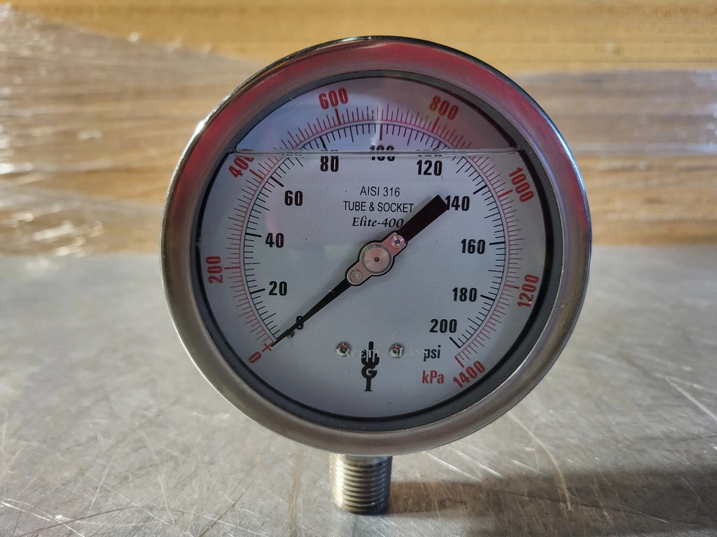 0 to 200 PSI 0 To 1400 kPa Pressure Gauge ELITE-400