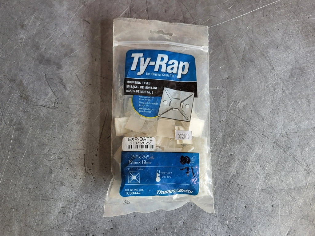 TY-RAP 3/4" x 3/4" Cable Tie Mounting Base TC5344A (Pack of 72)