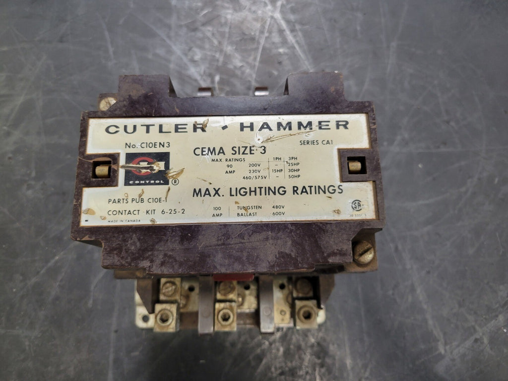 CUTLER-HAMMER 90 Amp, 3 Pole, NEMA 3, 120 VAC Coil Contactor C10EN3