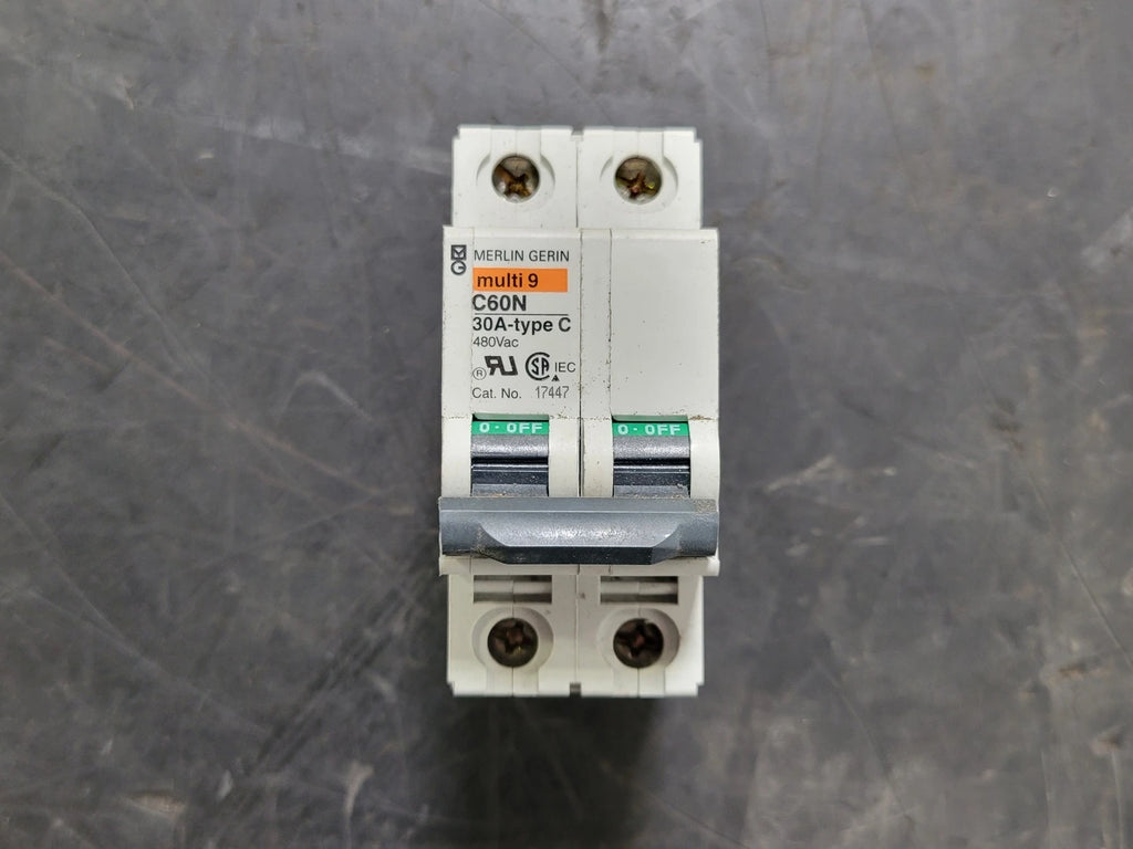 MERLIN GERIN 30 Amp, 2 Pole, 480 volts Circuit Breaker C60N