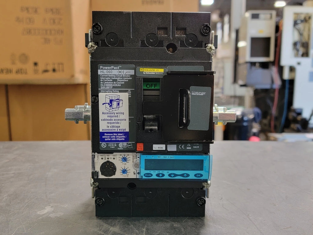 SQUARE D 60 Amp, 3 Pole, 600 volts Circuit Breaker HLD36060U43XAA w/ Trip Unit