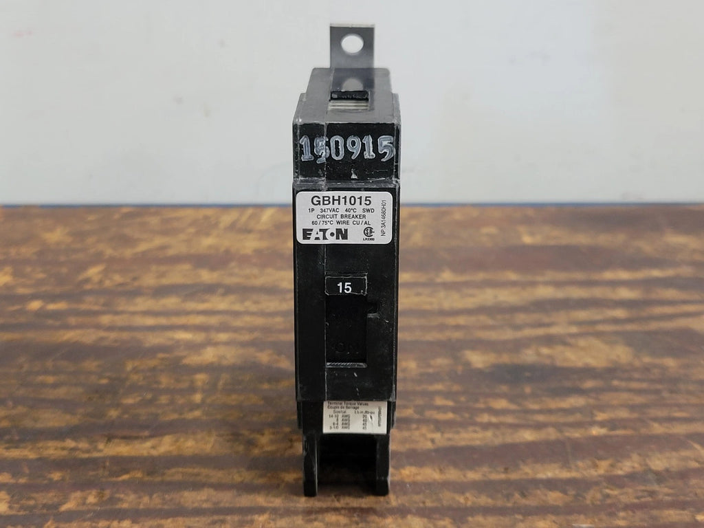 EATON 15 Amp, 1 Pole, 347 volts Circuit Breaker GBH1015