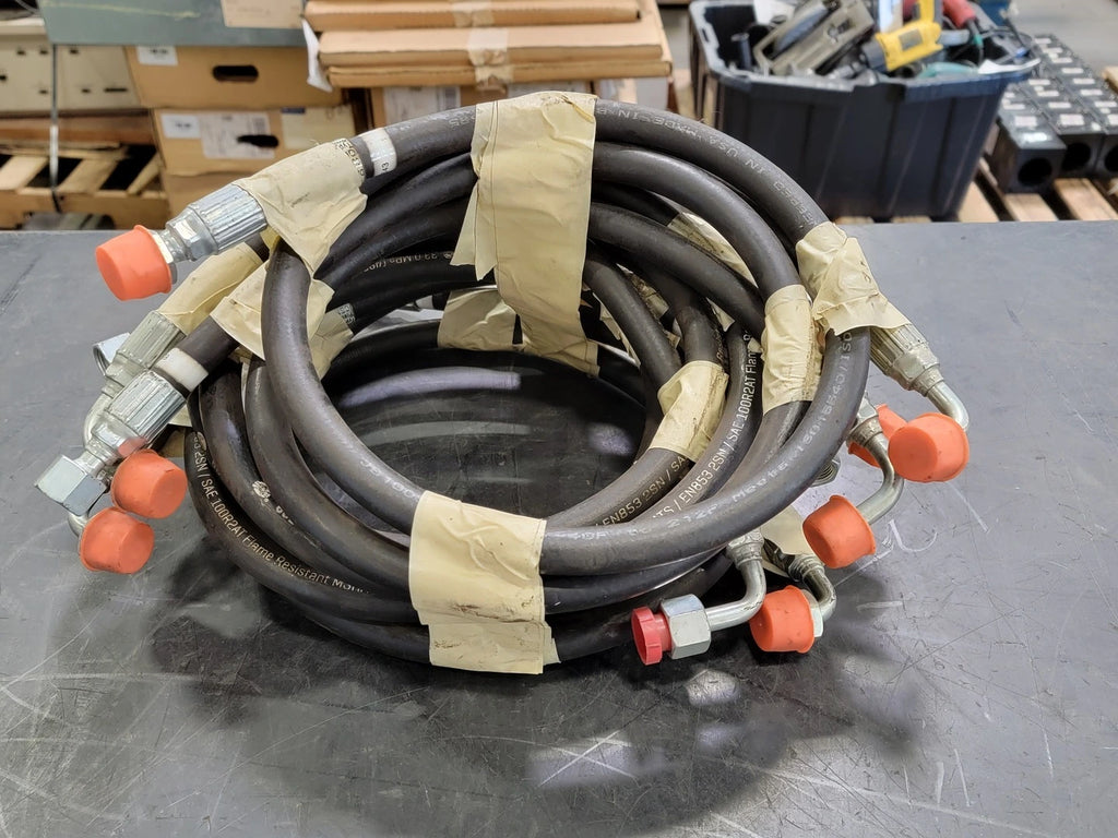 GATES 3/8" x 5ft Hydraulic Hose 6G2 4800 PSI w/ 5/8" Fittings (Set of 7)