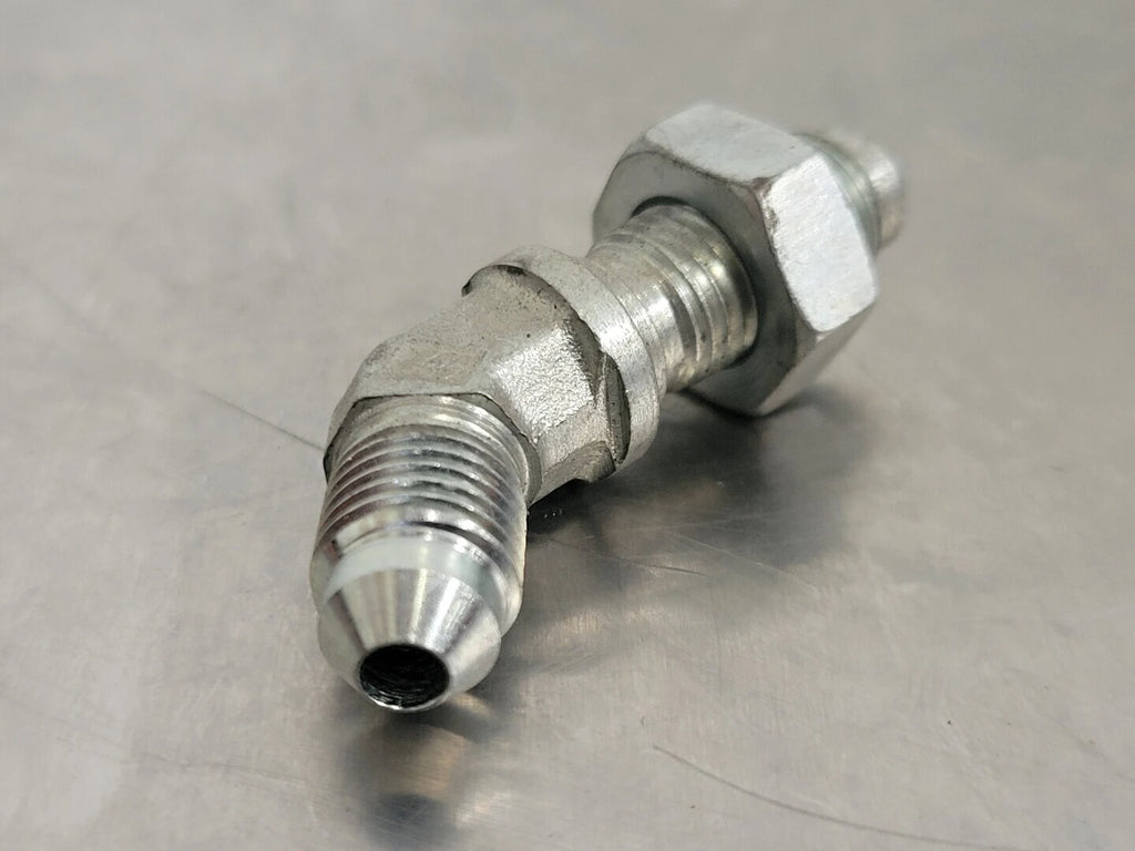 BRENNAN INDUSTRIES 45 Deg Elbow Adapter Bulkhead M-04 JIC X M-04 JIC 1/4" x 1/4" (Bag of 10)