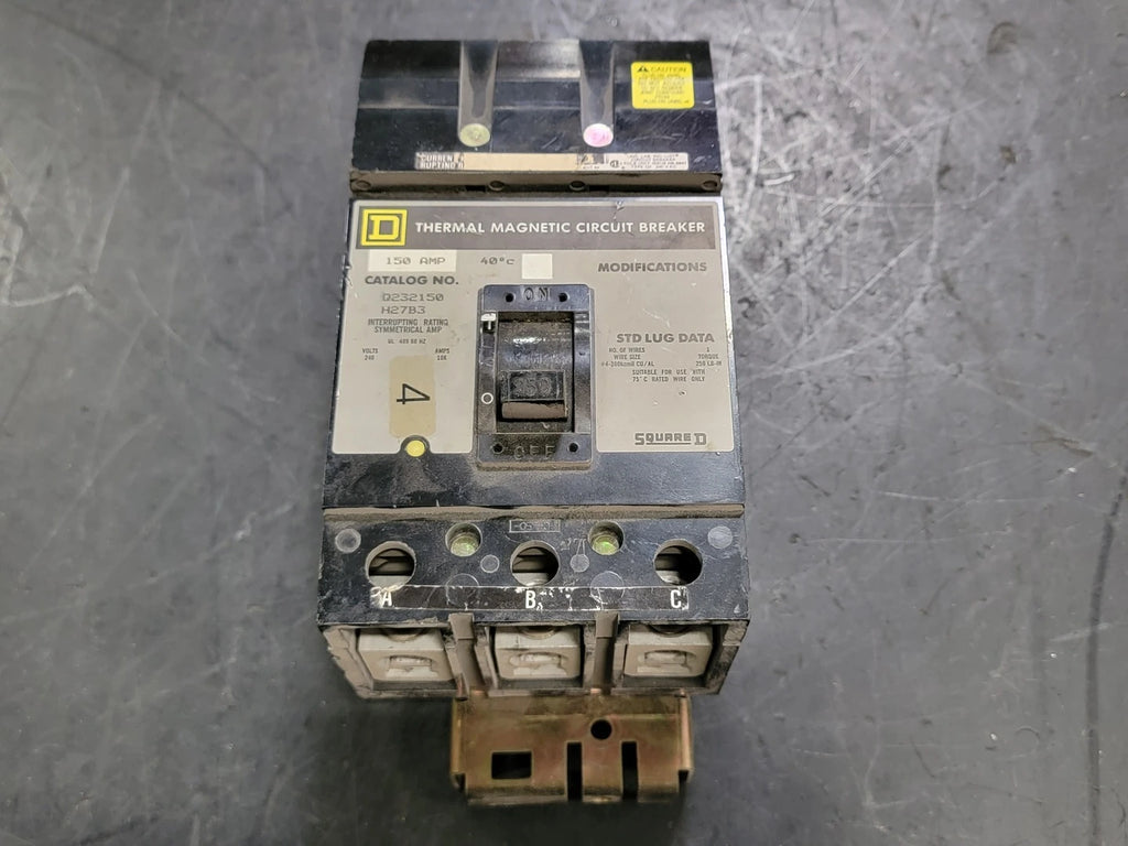 SQUARE D 150 Amp, 3 Pole, 240 volts Circuit Breaker Q232150