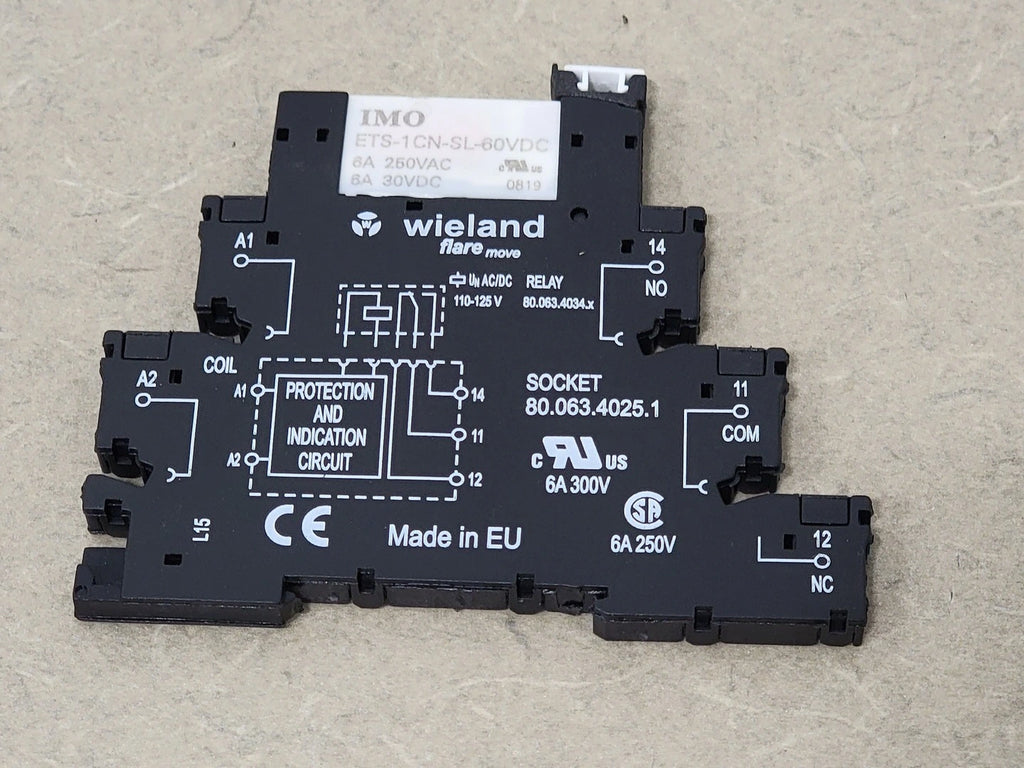 WIELAND Terminal Block 80.063.4025.1 w/ Relay ETS-1CN-SL-60VDC