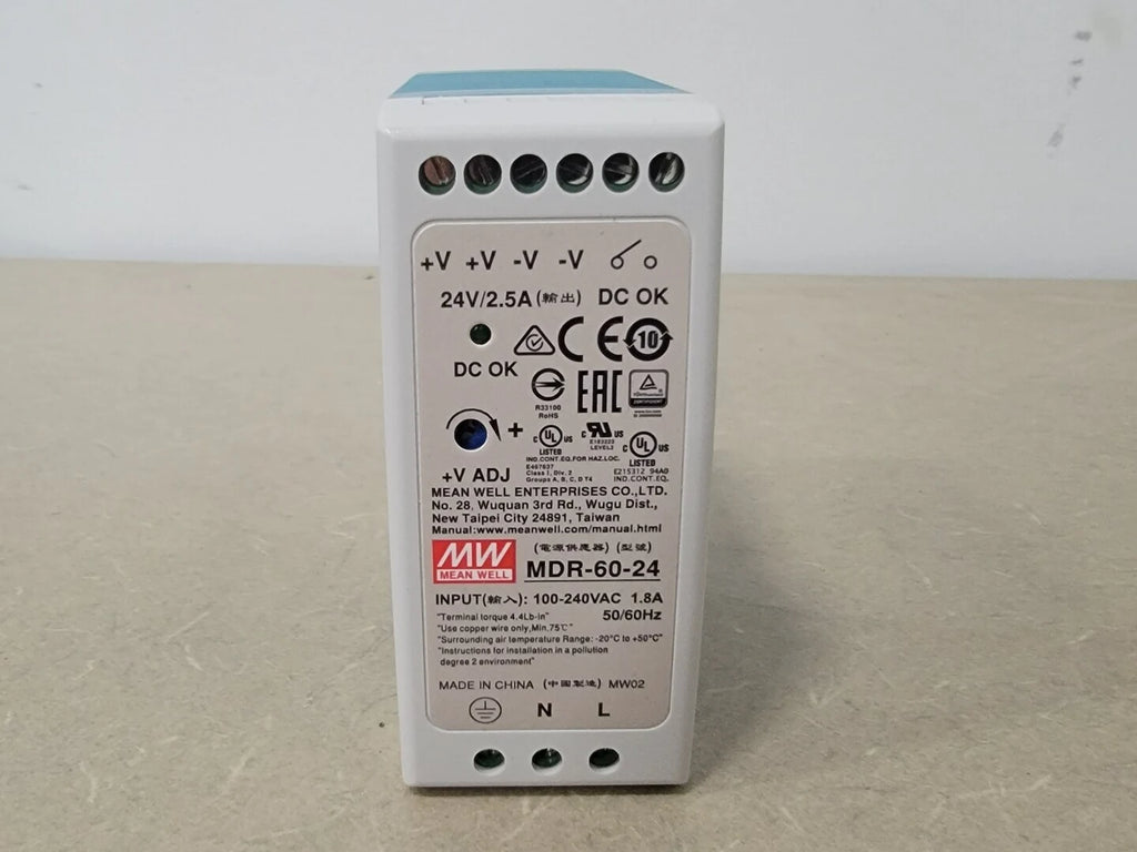 MEAN WELL 1.8 Amp 240 Volts DIN Rail Power Supply MDR-60-24