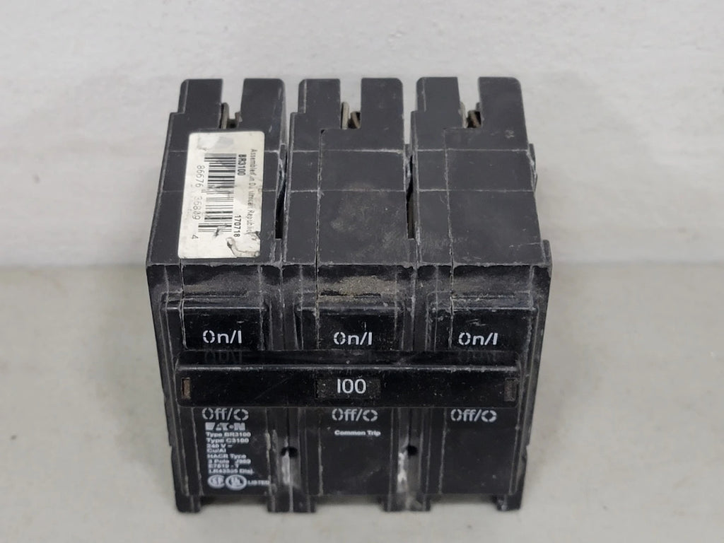 EATON 100 Amp, 3 Pole, 240 volts Circuit Breaker BR3100