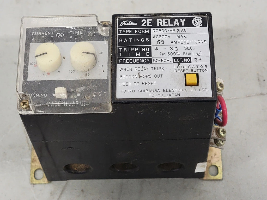 TOSHIBA 55 Amp Solid State Motor Protection Relay RC800-HP