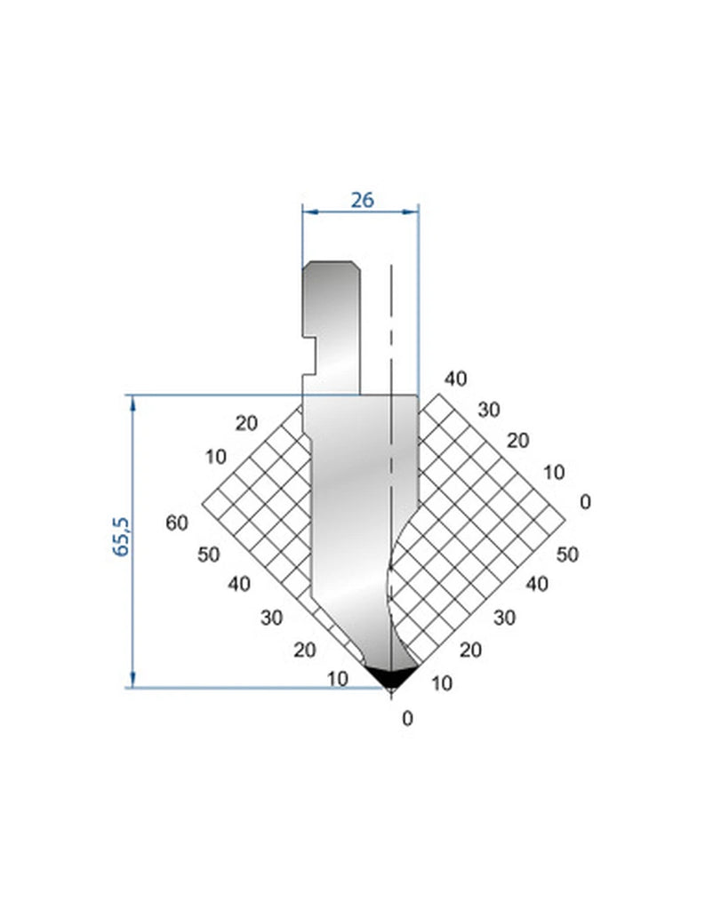 EUROSTAMP Part No. 1012 @ 835mm 88 Degree Straight Punch