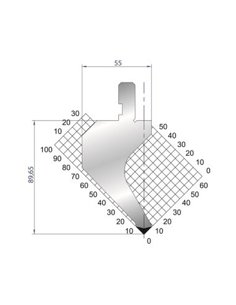 EUROSTAMP Part No. 1014 @ 835mm 88 Degree Gooseneck Punch