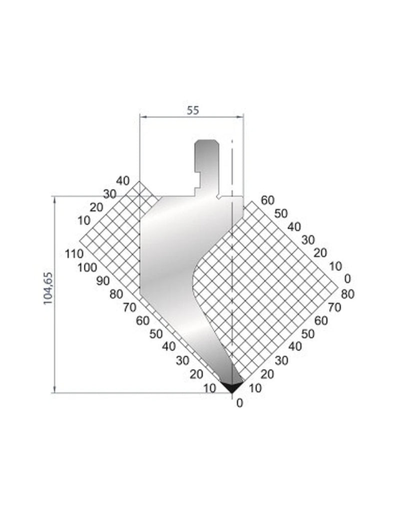 EUROSTAMP Part No. 1017 @ 805mm 88 Degree Gooseneck Punch (Segmented)
