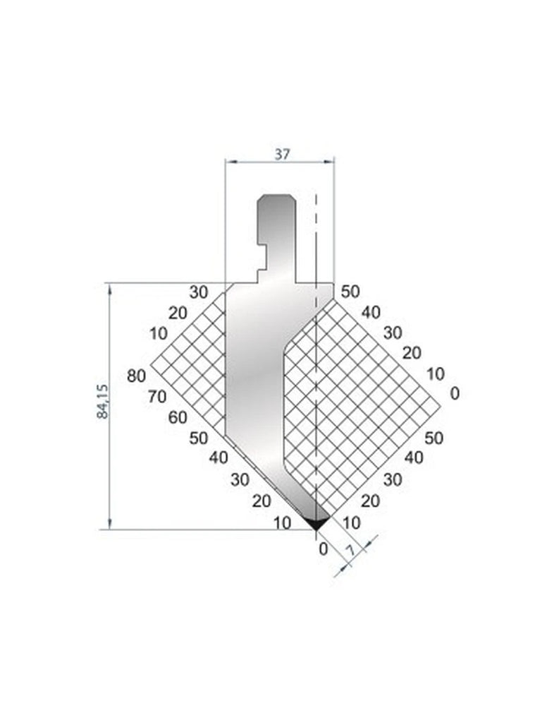 EUROSTAMP Part No. 1020 @ 805mm 88 Degree Gooseneck Punch (Segmented)