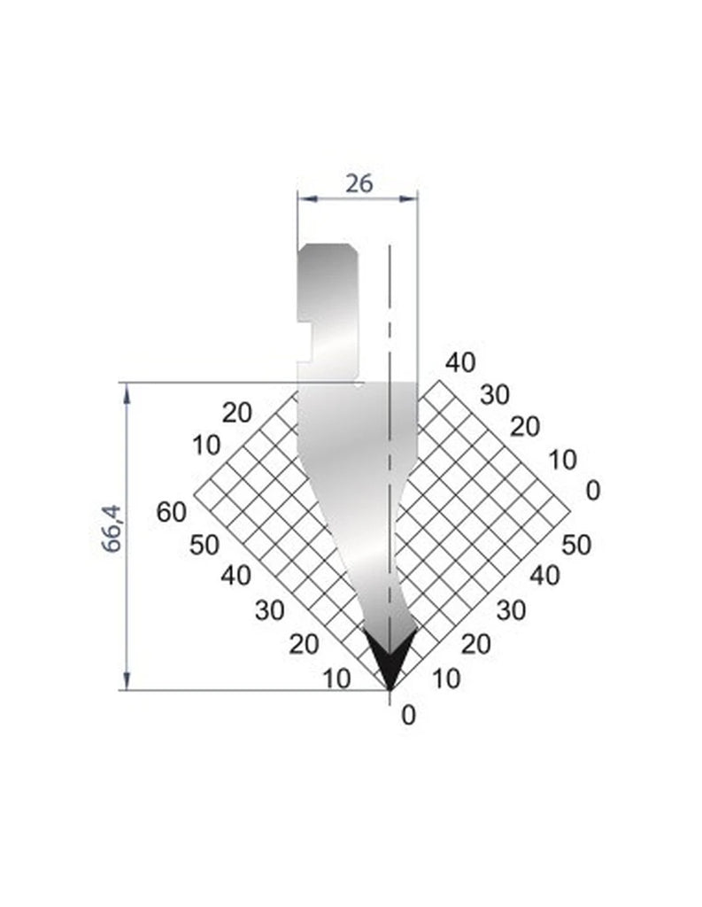 EUROSTAMP Part No. 1024 @ 805mm 45 Degree Straight Punch (Segmented)