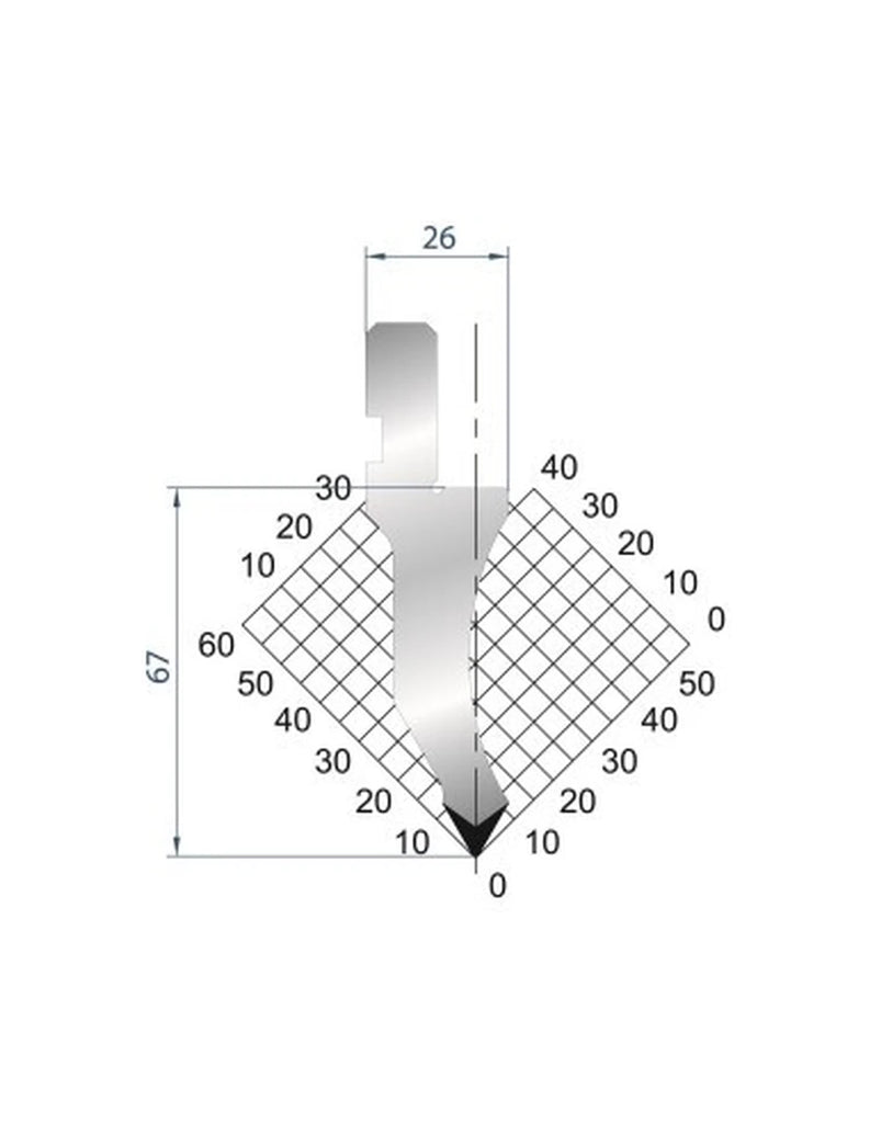 EUROSTAMP Part No. 1026 @ 805mm 60 Degree Straight Punch (Segmented)