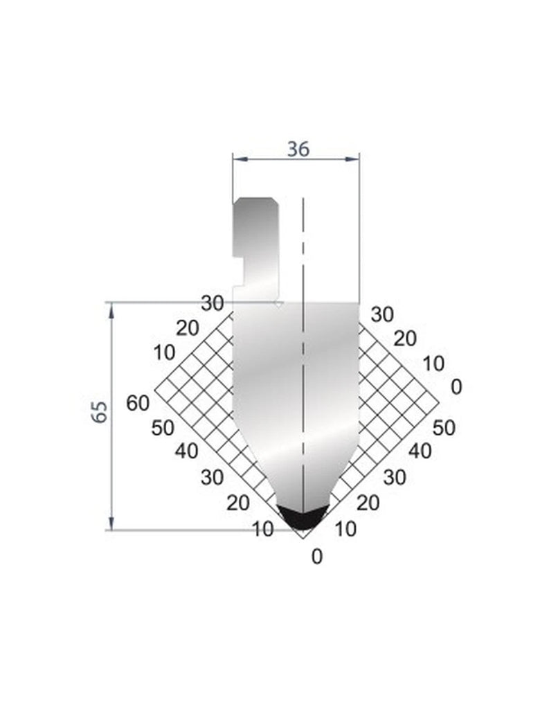 EUROSTAMP Part No. 1032 @ 415mm 60 Degree Thick Material Punch