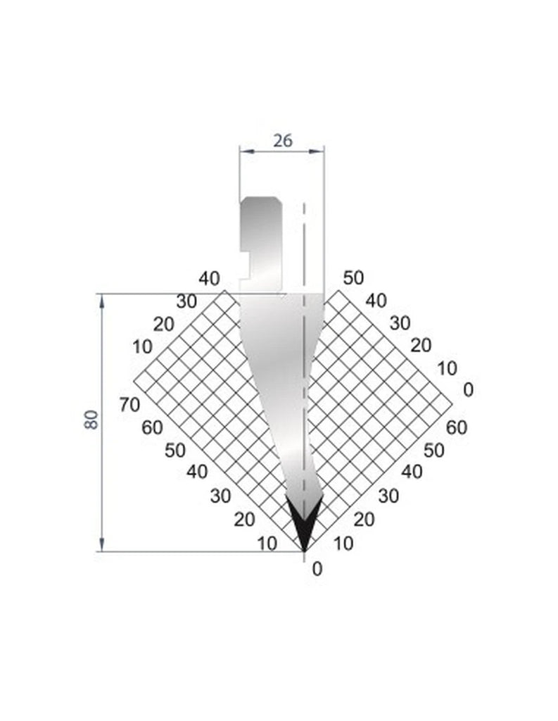 EUROSTAMP Part No. 1035 @ 805mm 35 Degree Straight Punch (Segmented)