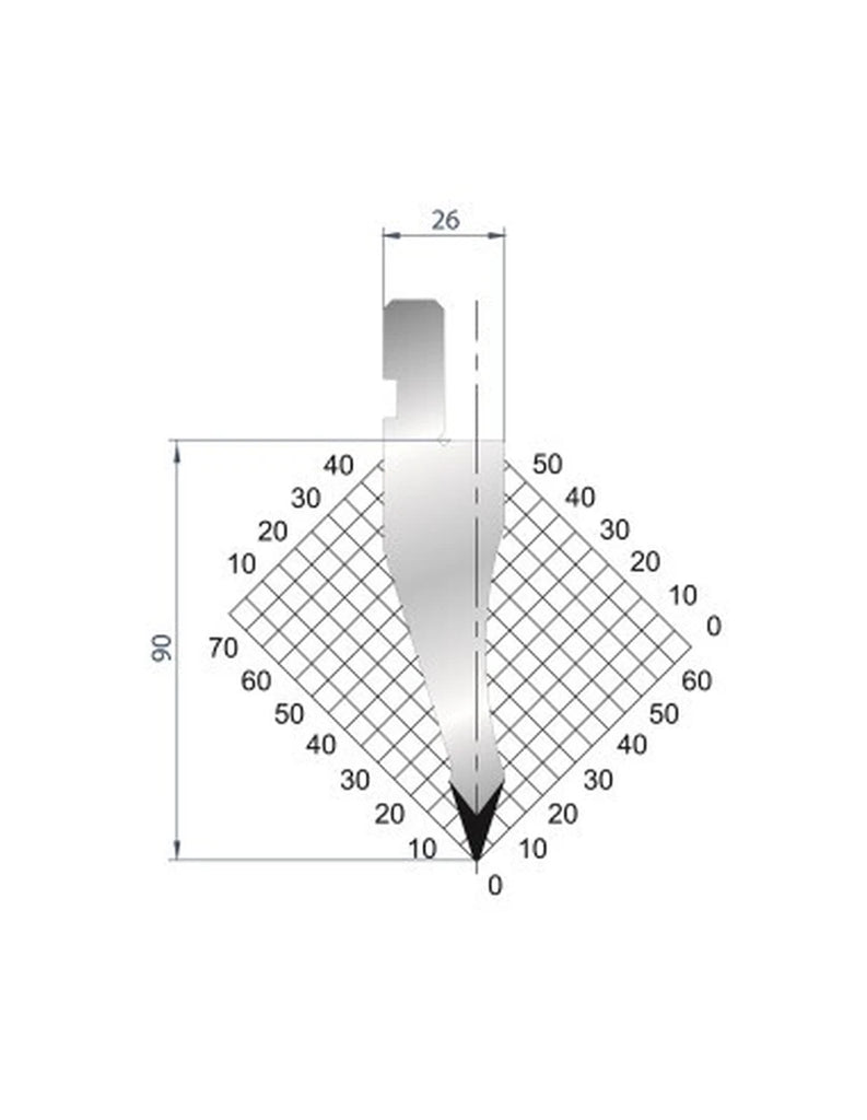EUROSTAMP Part No. 1047 @ 835mm 35 Degree Straight Punch