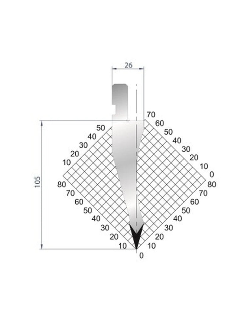 EUROSTAMP Part No. 1055 @ 805mm 30 Degree Straight Punch (Segmented)