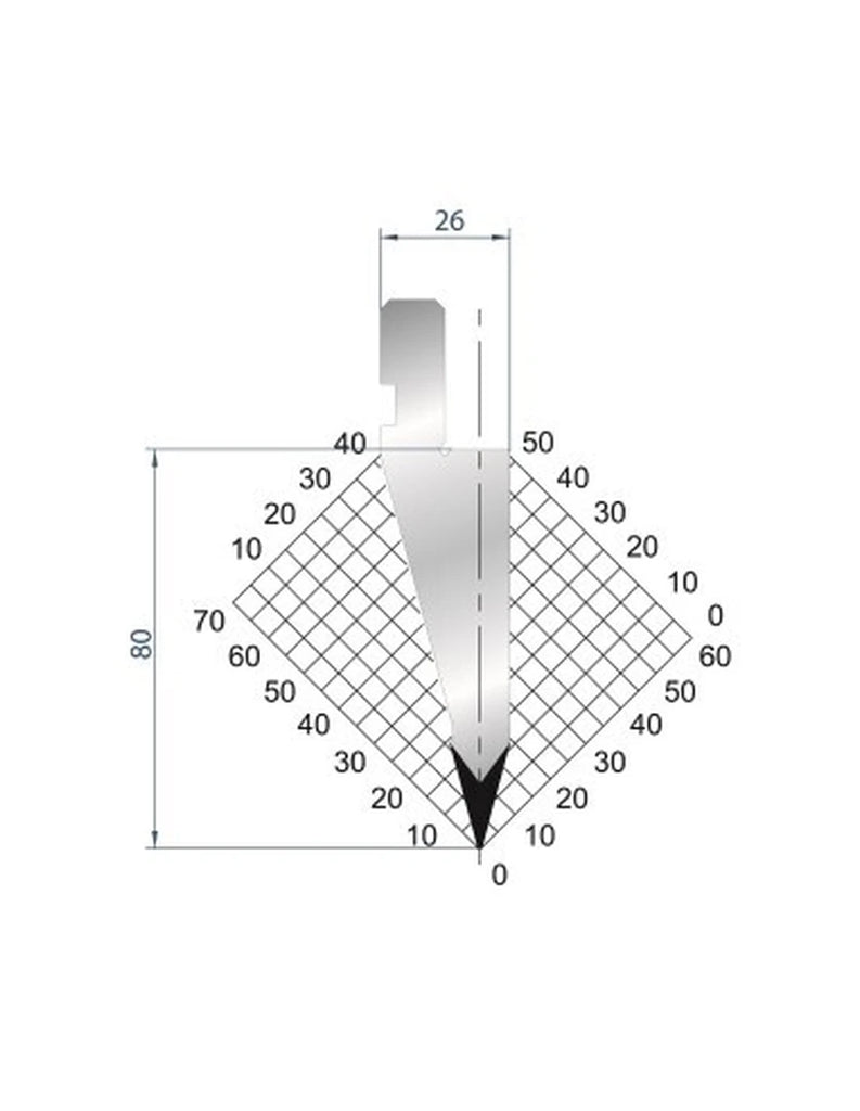 EUROSTAMP Part No. 1056 @ 835mm 30 Degree Straight Punch