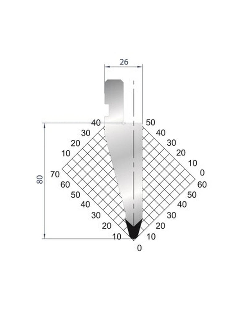 EUROSTAMP Part No. 1057 @ 415mm 30 Degree Straight Punch