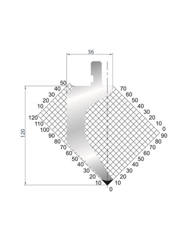 EUROSTAMP Part No. 1061 @ 805mm 88 Degree Gooseneck Punch (Segmented)