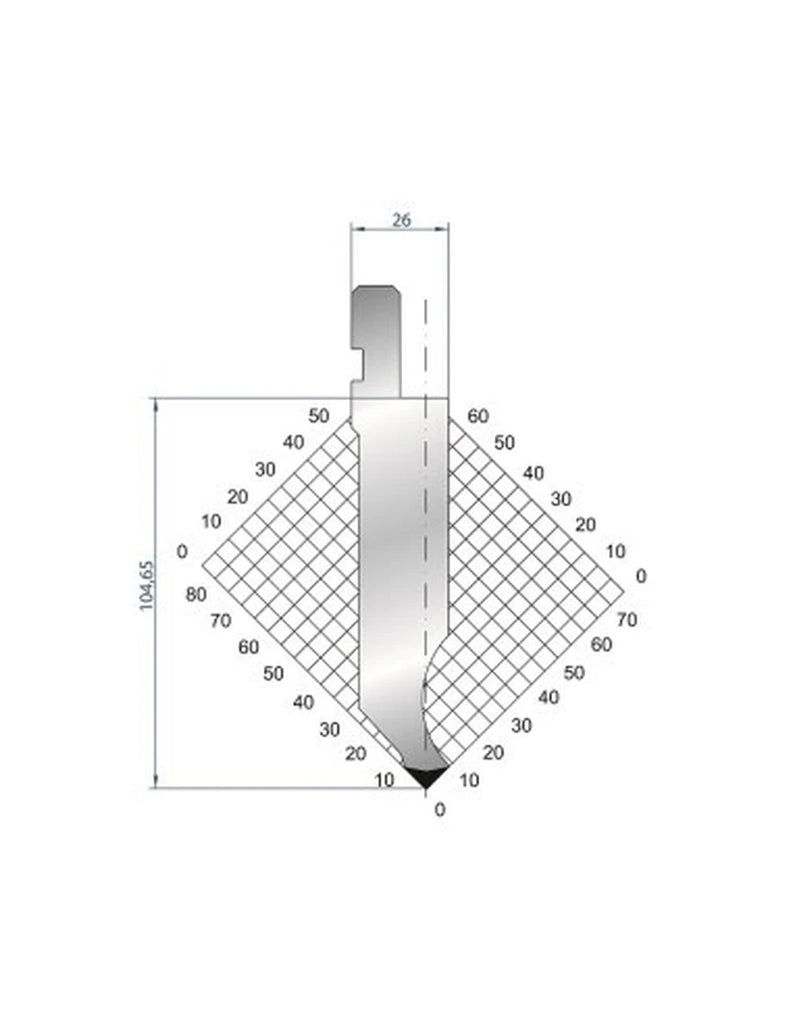 EUROSTAMP Part No. 1063 @ 415mm 88 Degree Straight Punch