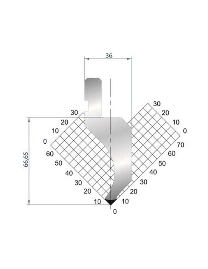 EUROSTAMP Part No. 1081 @ 805mm 88 Degree Reversed Gooseneck Punch (Segmented)