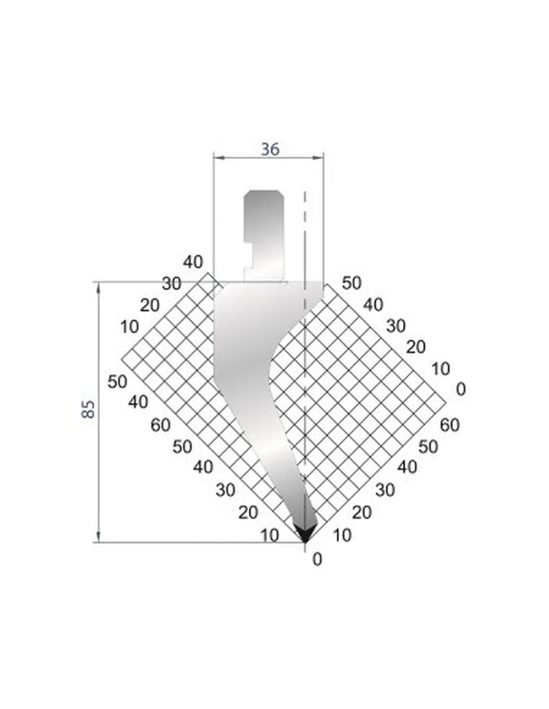 EUROSTAMP Part No. 1162 @ 805mm 60 Degree Gooseneck Punch (Segmented)