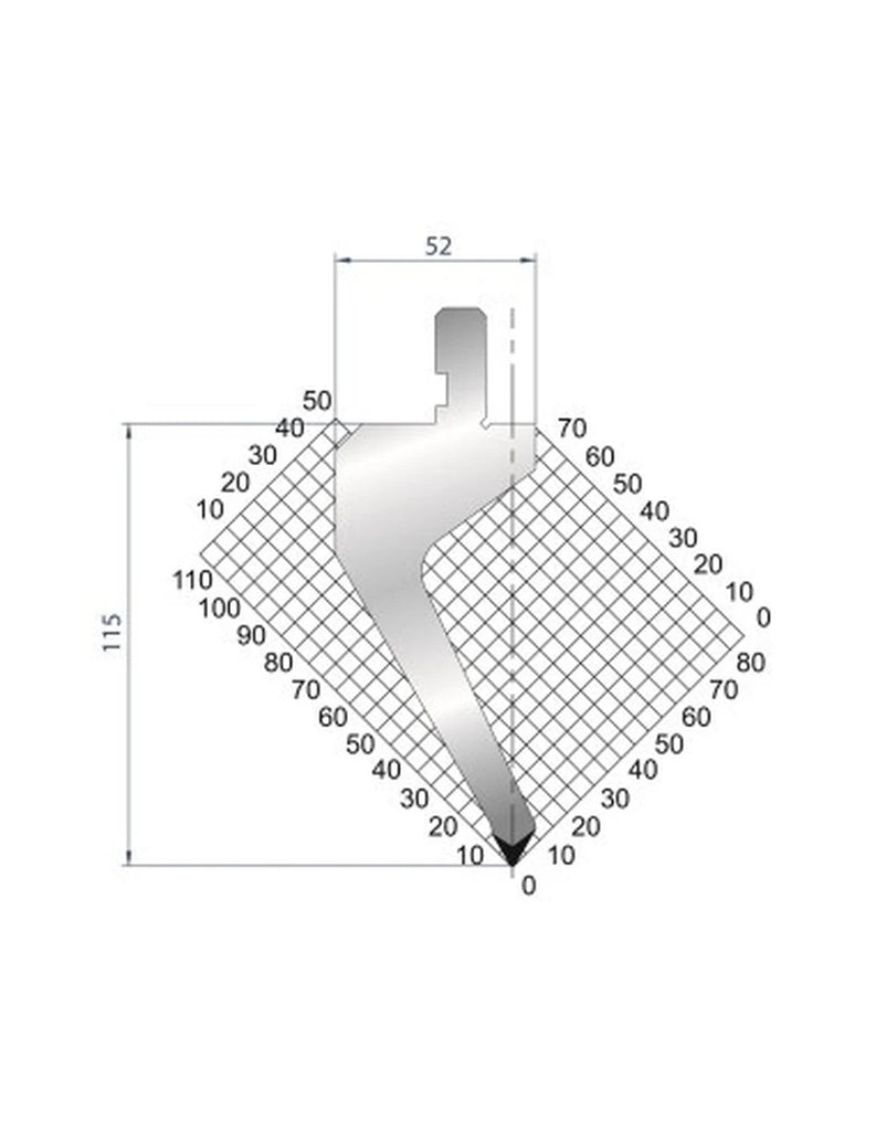 EUROSTAMP Part No. 1272 @ 415mm 60 Degree Gooseneck Punch
