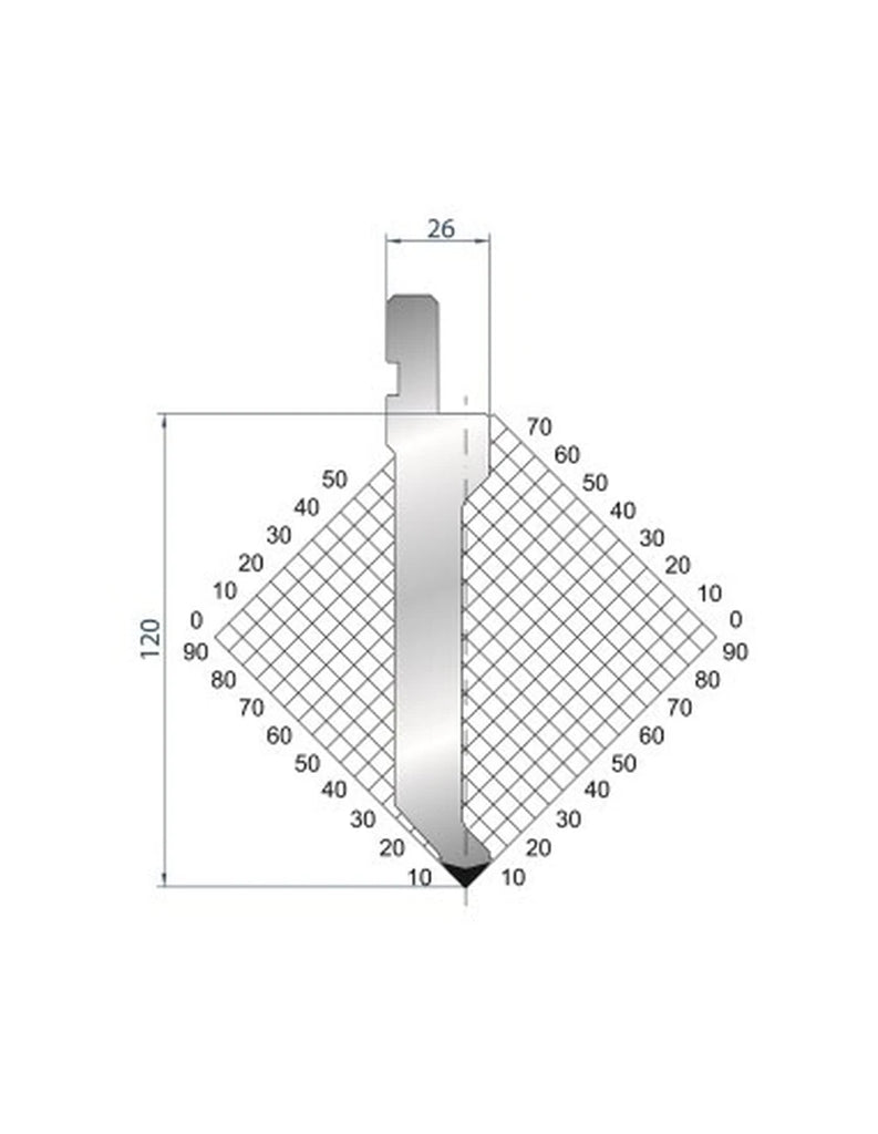 EUROSTAMP Part No. 1309 @ 415mm 85 Degree Straight Punch