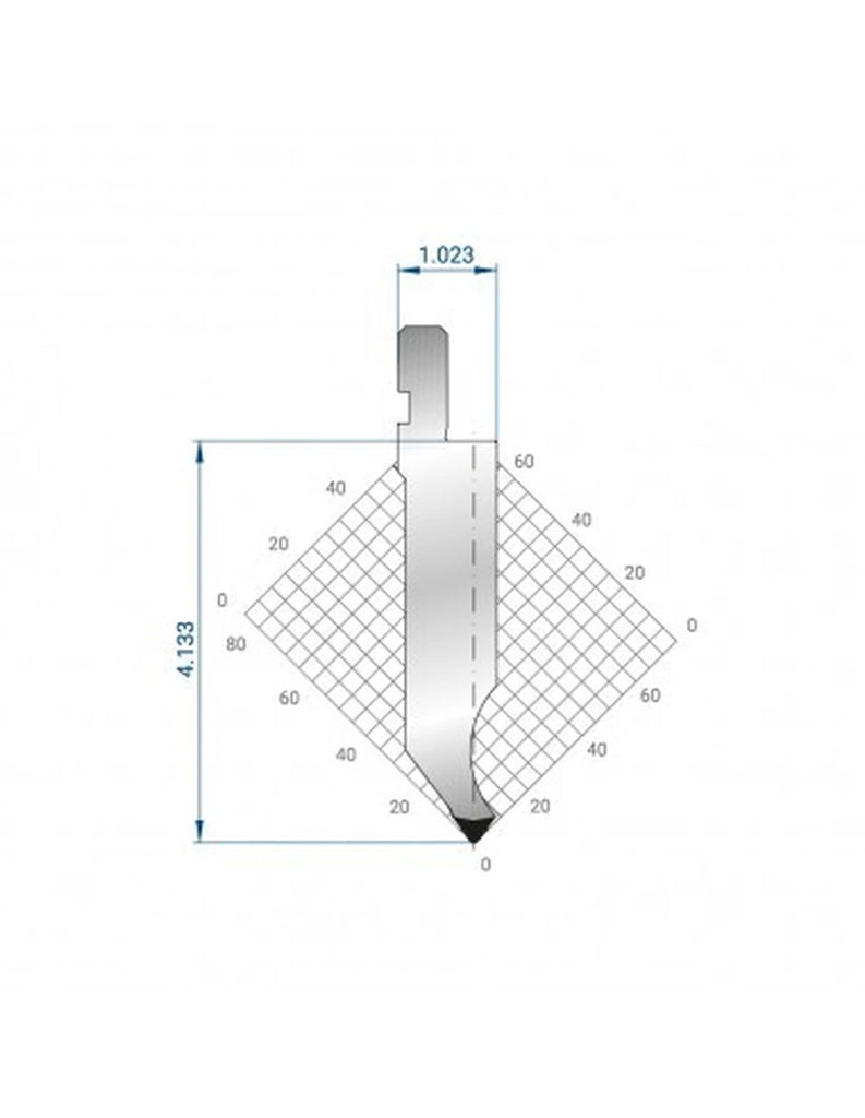 EUROSTAMP Part No. 1338 @ 835mm 75 Degree Straight Punch