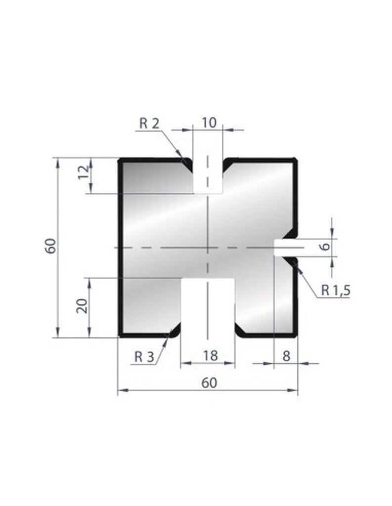 EUROSTAMP Part No. 2031 @ 805mm 3U Die (Segmented)