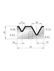 EUROSTAMP Part No. 2033 @ 415mm 88 Degree 2V Bolted Die