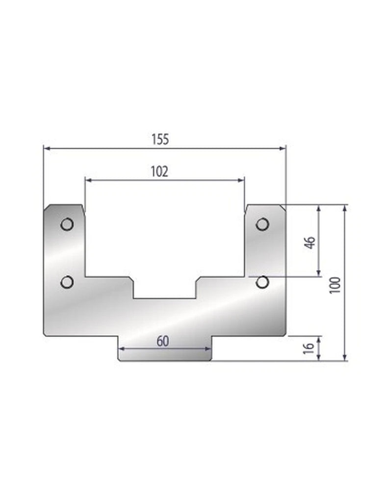EUROSTAMP Part No. 2040 @ 415mm 100x50mm Polyurethane Insert Holder