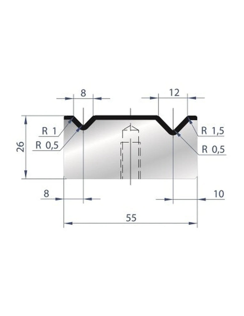 EUROSTAMP Part No. 2041 @ 835mm 88 Degree 2V Bolted Die