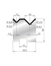 EUROSTAMP Part No. 2054 @ 805mm 88 Degree 2V Self Centering Die (Segmented)