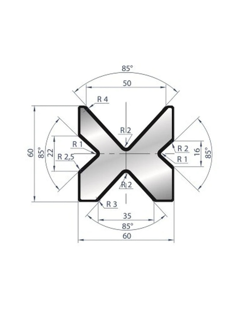 EUROSTAMP Part No. 2067 @ 835mm 85 Degree 4V Die